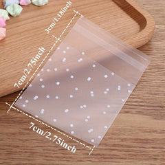 100pcs Self Closing Dot Frosted Packaging Bags for Biscuit Bags
