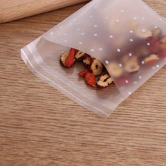 100pcs Self Closing Dot Frosted Packaging Bags for Biscuit Bags