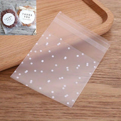 100pcs Self Closing Dot Frosted Packaging Bags for Biscuit Bags