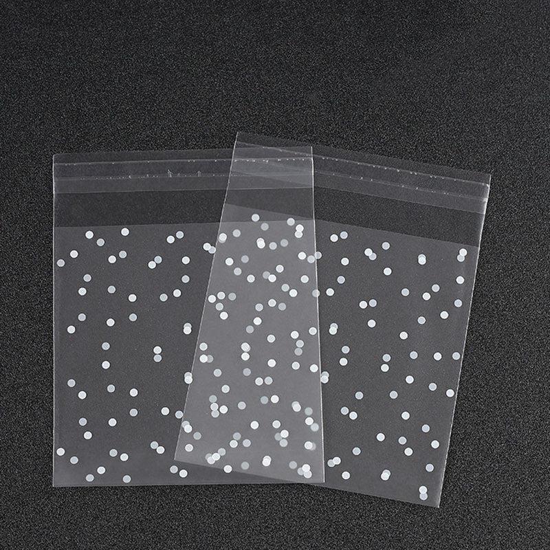 100pcs Self Closing Dot Frosted Packaging Bags for Biscuit Bags