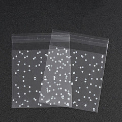 100pcs Self Closing Dot Frosted Packaging Bags for Biscuit Bags