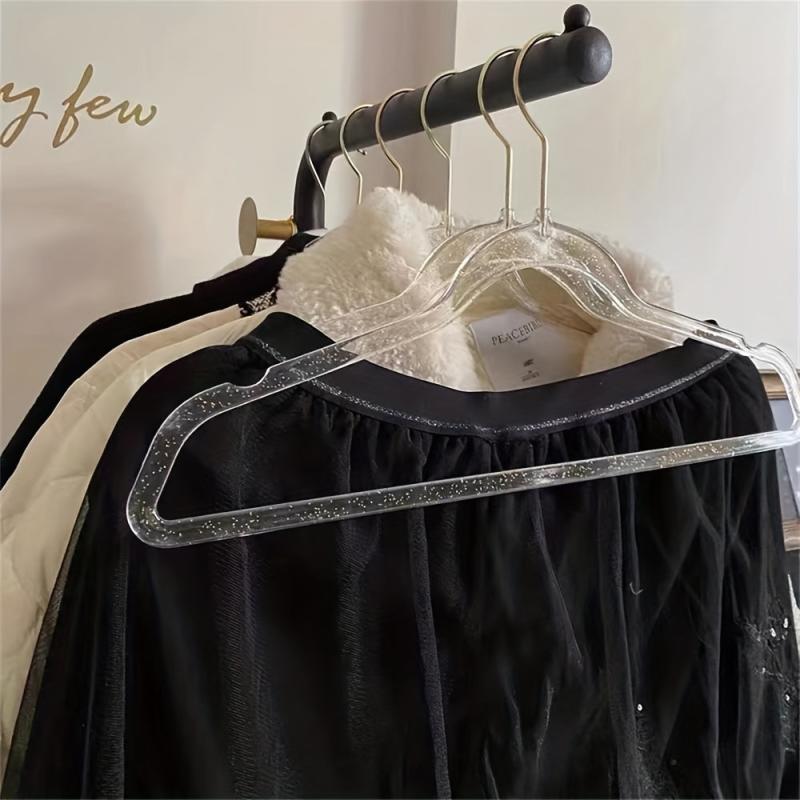 5pcs Transparent Coat Rack Anti-slip Non-marking Hanging Clothes Rack