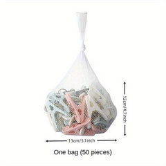 50pcs Thin Wire Finger Clips for Hangers Quilt Clips Multicoloured
