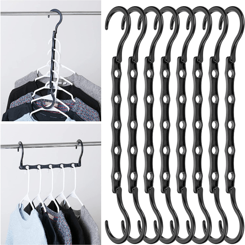 Foldable Magic Clothes Hanger with Five Hole Connection Hook