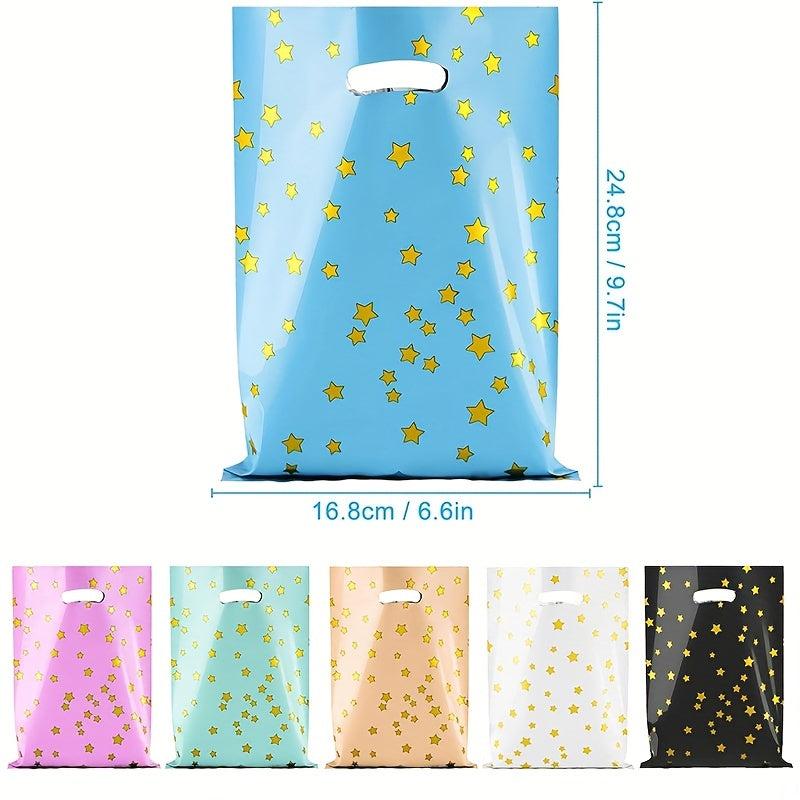60pcs Party Bags w/ Thank You Stickers 6 Colors Starry Goodie Favor Bags