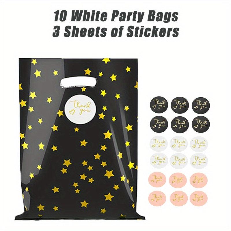 60pcs Party Bags w/ Thank You Stickers 6 Colors Starry Goodie Favor Bags