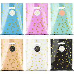 60pcs Party Bags w/ Thank You Stickers 6 Colors Starry Goodie Favor Bags