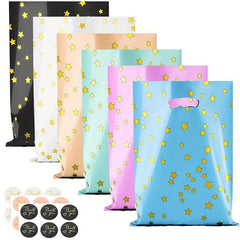 60pcs Party Bags w/ Thank You Stickers 6 Colors Starry Goodie Favor Bags