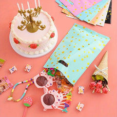 60pcs Party Bags w/ Thank You Stickers 6 Colors Starry Goodie Favor Bags