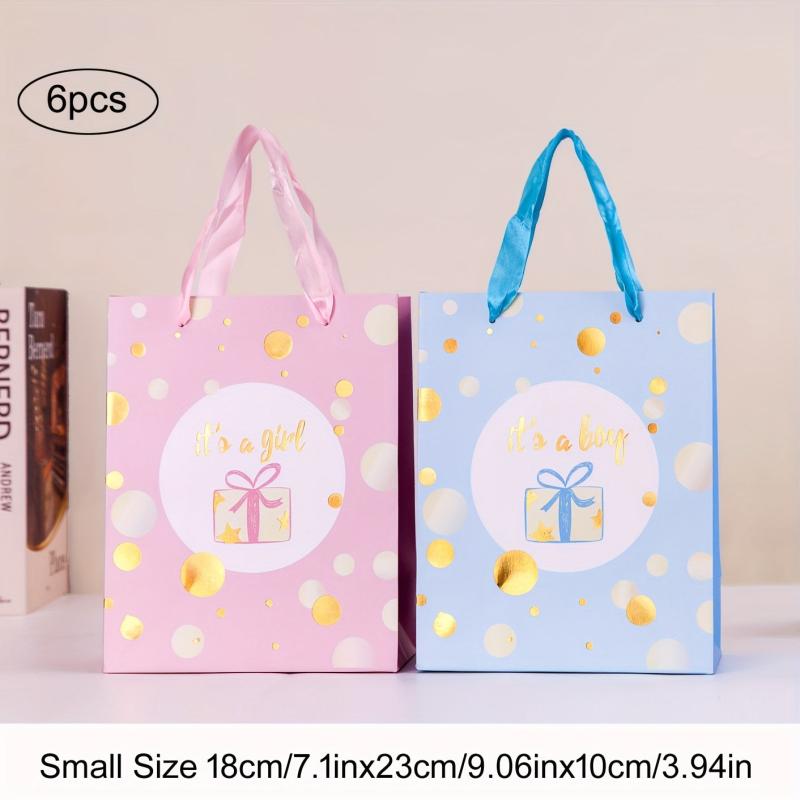 6pcs Small Gift Bags 18x23x10cm - Birthday Party Holiday Craft DIY Supplies