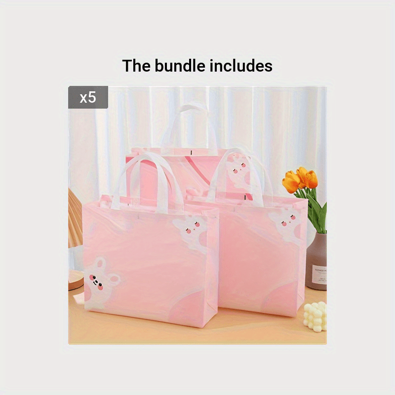 10pcs Cartoon Rabbit Covered Non woven Handbag Clothing Store Shopping Bag