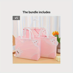 10pcs Cartoon Rabbit Covered Non woven Handbag Clothing Store Shopping Bag