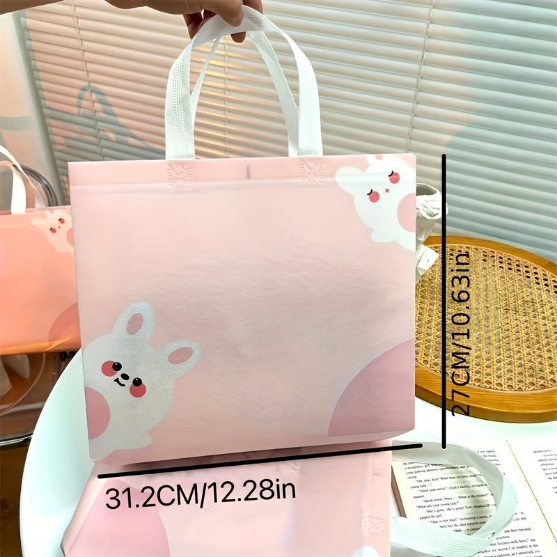10pcs Cartoon Rabbit Covered Non woven Handbag Clothing Store Shopping Bag