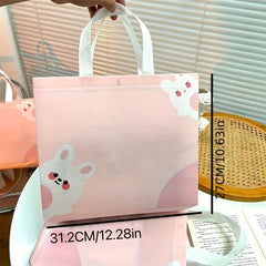 10pcs Cartoon Rabbit Covered Non woven Handbag Clothing Store Shopping Bag