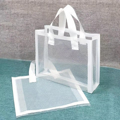 50pcs Transparent Grid Shopping Bag High-end Tote Bag Clothing Store Gift Shop