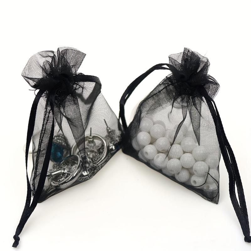 20pcs Transparent Drawstring Gift Bags for Jewelry, Candy, Christmas Party
