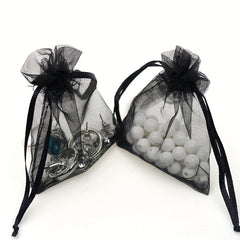 20pcs Transparent Drawstring Gift Bags for Jewelry, Candy, Christmas Party