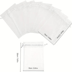 20pcs Transparent Drawstring Gift Bags for Jewelry, Candy, Christmas Party