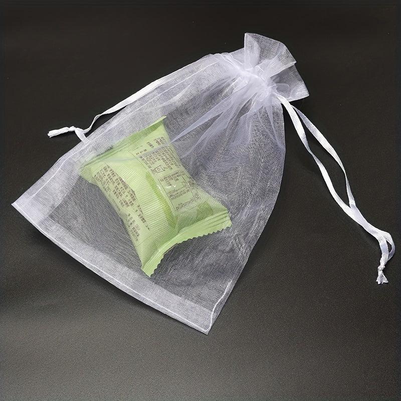 20pcs Transparent Drawstring Gift Bags for Jewelry, Candy, Christmas Party