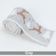 Christmas Velvet Elk Ribbon Decoration 2.68in