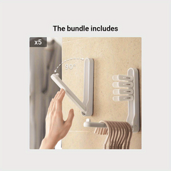 Restaurant Foldable Hanger Space Saver Organizer with 5 Non-Marking Hooks