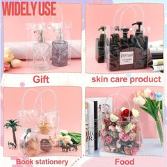 10pcs Transparent Christmas Gift Bags Thanksgiving Gift Bags Birthday Gift Bags