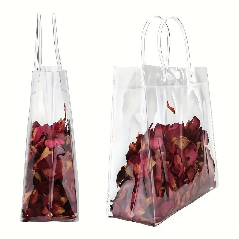 10pcs Transparent Christmas Gift Bags Thanksgiving Gift Bags Birthday Gift Bags
