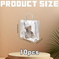 10pcs Transparent Christmas Gift Bags Thanksgiving Gift Bags Birthday Gift Bags
