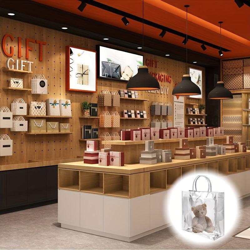10pcs Transparent Christmas Gift Bags Thanksgiving Gift Bags Birthday Gift Bags