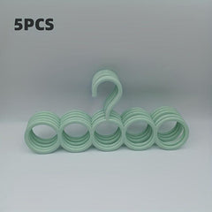 5pcs Silk Scarf Storage Rack Wardrobe Belt Hook Hanger Tool