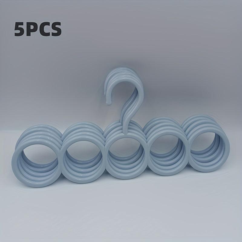 5pcs Silk Scarf Storage Rack Wardrobe Belt Hook Hanger Tool