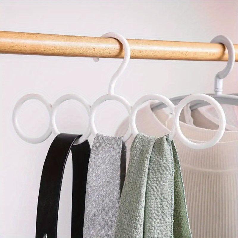 5pcs Silk Scarf Storage Rack Wardrobe Belt Hook Hanger Tool