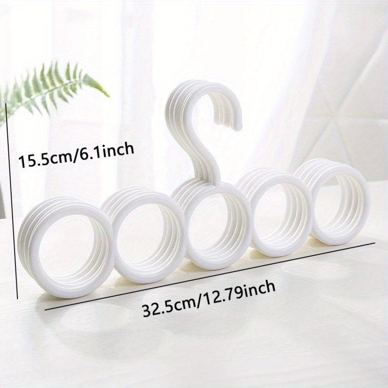 5pcs Silk Scarf Storage Rack Wardrobe Belt Hook Hanger Tool