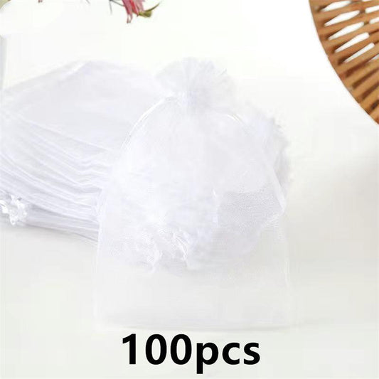 100pcs 4x6 Sheer Organza Gift Bags for Jewelry Weddings & Favors