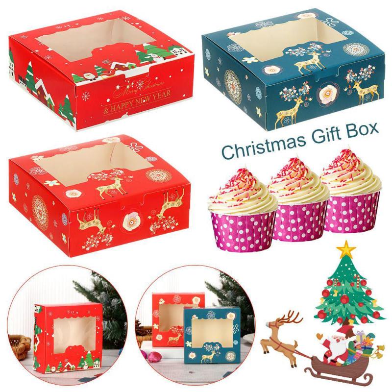 Christmas Cake Packaging Box 4 Cup Gift Wrapping Box