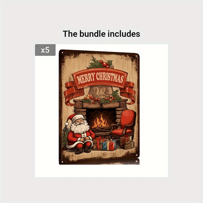 Retro Tin Sign Christmas Decorative Plaque for Festive Home Bar & Shop Decor