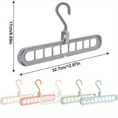 9-Hole Multifunctional Clothes Hanger for Wardrobe Organization