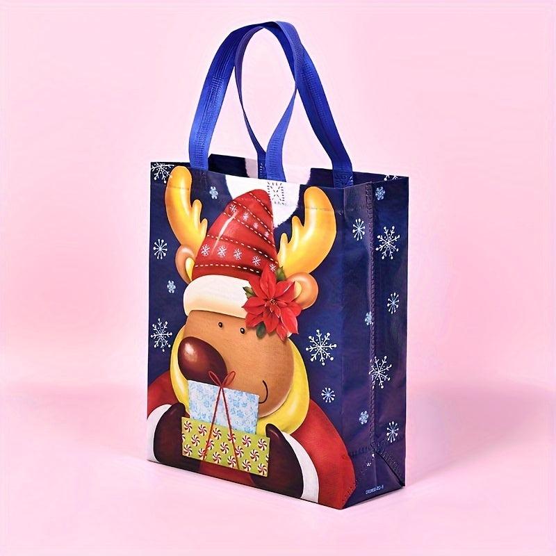 3pcs Christmas Non woven Bag Elk Snowman Tote Bag Large Storage Bag