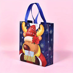 3pcs Christmas Non woven Bag Elk Snowman Tote Bag Large Storage Bag