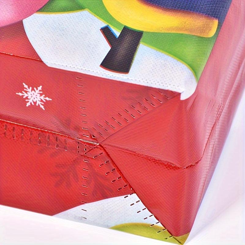 3pcs Christmas Non woven Bag Elk Snowman Tote Bag Large Storage Bag