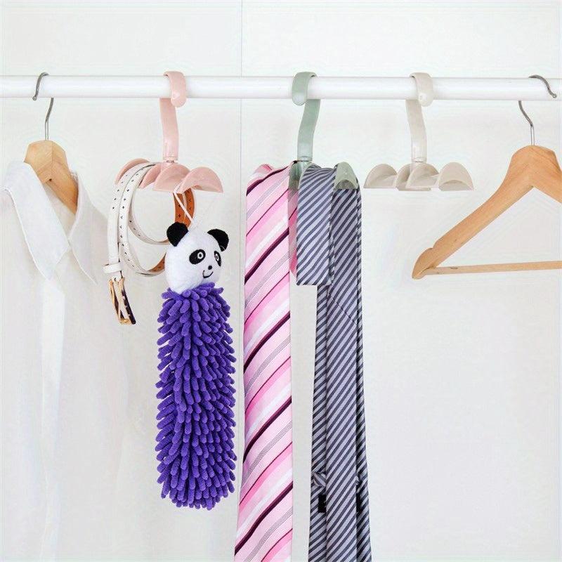 3pcs Bag Storage Rack Wardrobe Hanging Hook Creative Tie Shelf Clothes Hook