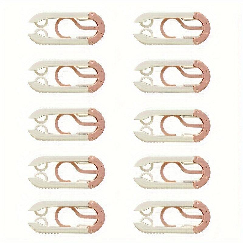 10pcs Travel Folding Clothes Rack Foldable Storage Drying Hanger Retractable