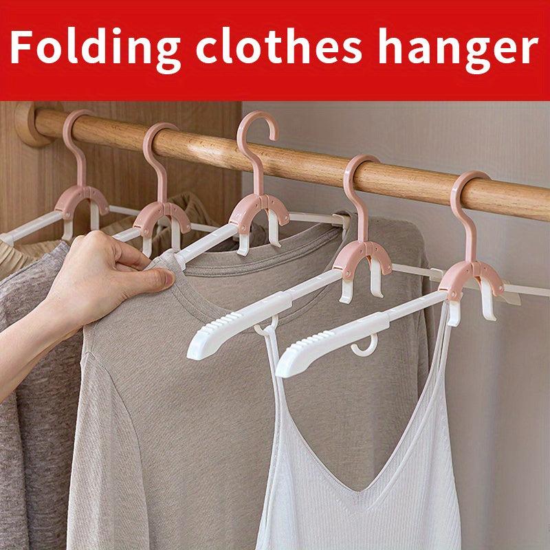 10pcs Travel Folding Clothes Rack Foldable Storage Drying Hanger Retractable