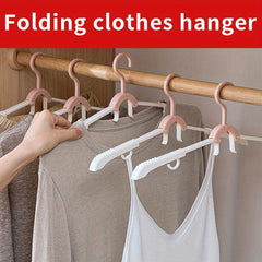 10pcs Travel Folding Clothes Rack Foldable Storage Drying Hanger Retractable