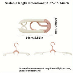 10pcs Travel Folding Clothes Rack Foldable Storage Drying Hanger Retractable