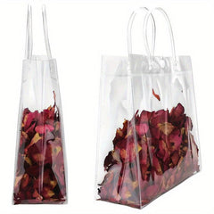 16pcs Clear Plastic Gift Bags With Handles Reusable PVC Halloween Christmas Tote