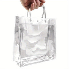 16pcs Clear Plastic Gift Bags With Handles Reusable PVC Halloween Christmas Tote