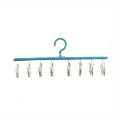 8 Clips Plastic Clothes Drying Hanger Windproof Clothing Rack
