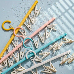 8 Clips Plastic Clothes Drying Hanger Windproof Clothing Rack