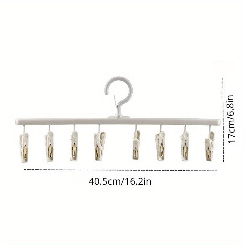 8 Clips Plastic Clothes Drying Hanger Windproof Clothing Rack
